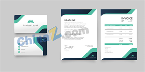 简约商务卡片信纸矢量图